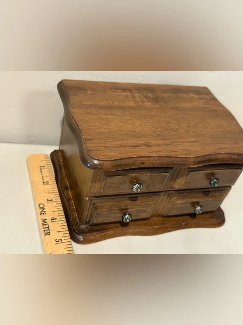 Vintage Avon Decorators Jewelry Chest 1978 Wood w/ Drawer &‎ Velvet Lining